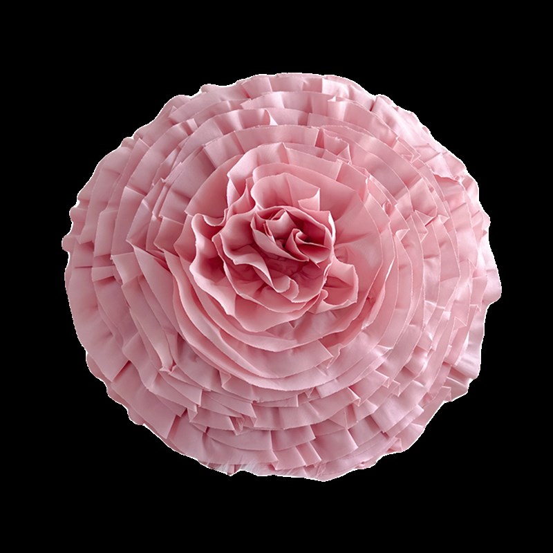 法式新款花朵抱枕粉色毛绒少女心客厅沙发爱心靠垫床头可爱靠枕