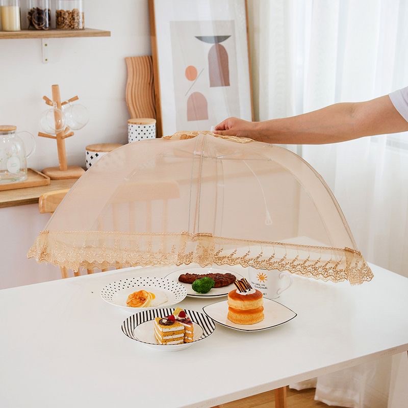 夏季饭菜罩盖菜罩折叠防蚊虫苍蝇剩菜食物罩盖菜罩家用防尘餐桌伞