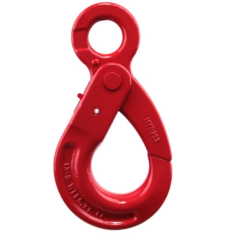 G80眼型安全钩旋转安全钩羊角自锁钩起重吊钩货钩挂钩行车吊勾