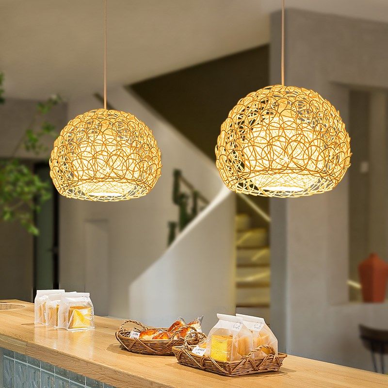 日式餐厅吊灯创意个性客厅卧室餐桌吧台禅意茶室民宿阳台藤编吊灯,家装灯饰光源,酒店/宴会厅/餐饮吊灯,淘宝优惠券,粉丝福利购,淘宝优惠卷