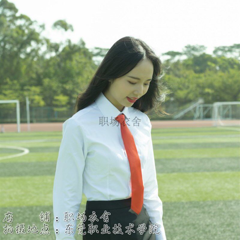 职业装白衬衫女长袖女士正装工作服学生毕业套装衬衣大码修身工装