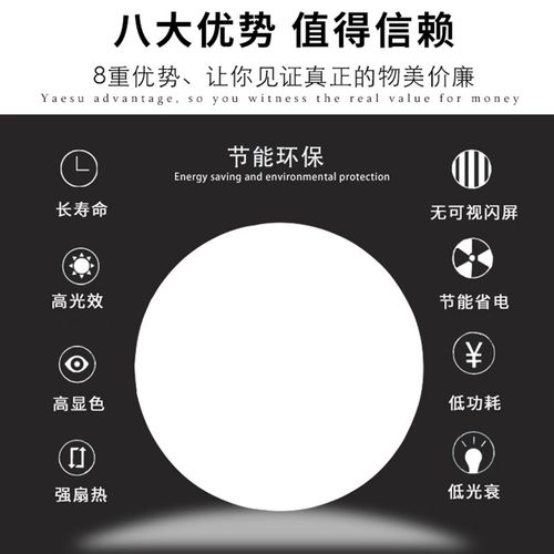 全白圆形led吸顶灯家用卧室面包灯 客厅圆灯厨房阳台走廊过道灯具