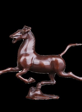 纯铜马踏飞燕生肖马奔马摆件马到成功家居办公商铺前台桌面装饰品