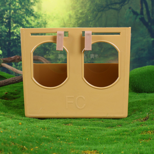 鸽子食盒带盖三孔防撒鸟食盒水盒挂笼鸟喂食器 信鸽用品食具