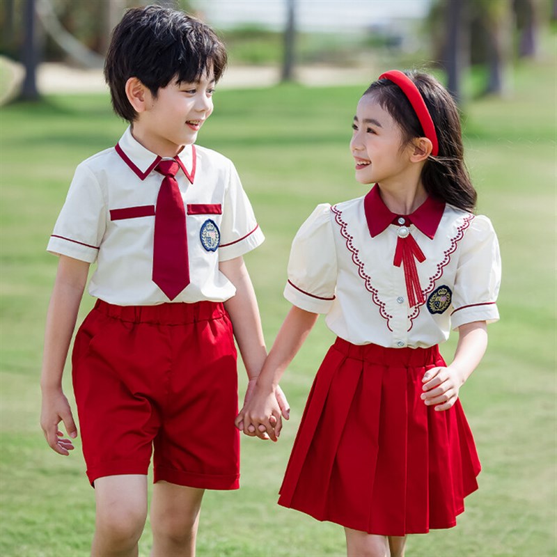 小学生校服夏装英伦风幼儿园服儿童班服六一儿童演出服毕业照套装