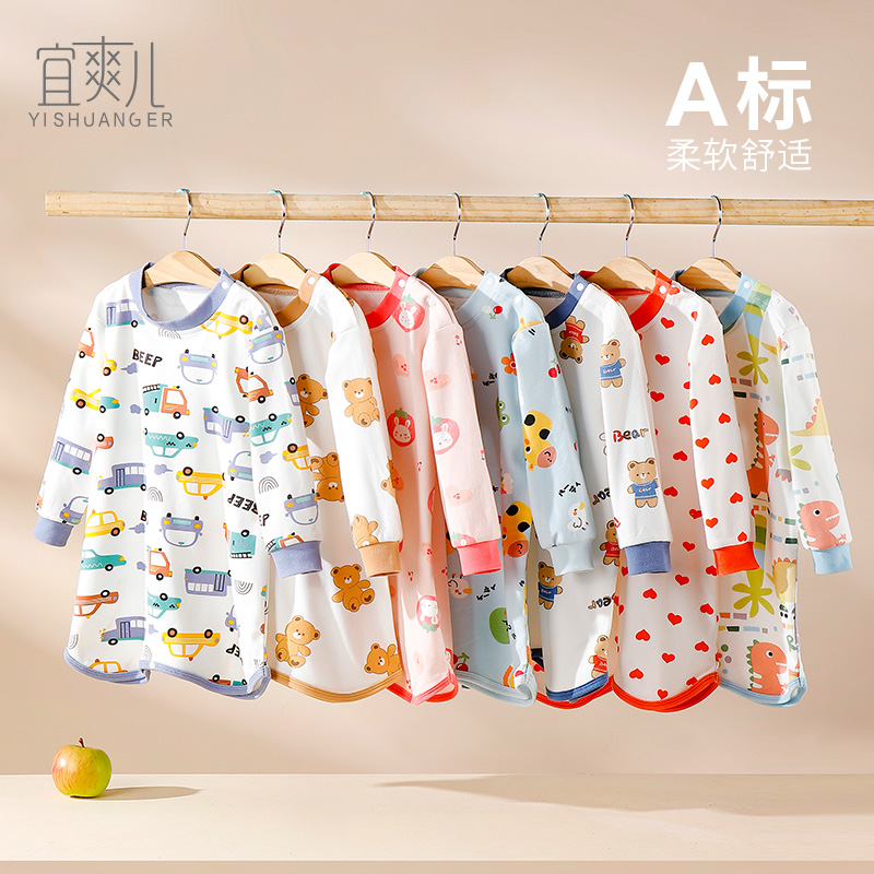 女宝宝睡衣婴儿睡袍秋冬德绒男儿童睡裙防踢被睡袋家居服连体长袖