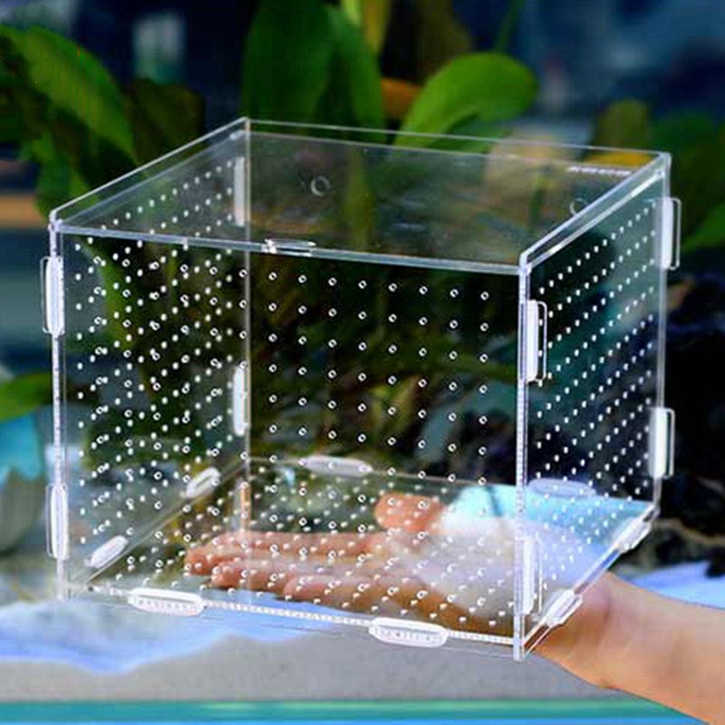 迷你旋转强力吸盘亚克力隔离盒组装式小号鱼缸水族箱挂钩式孵化盒
