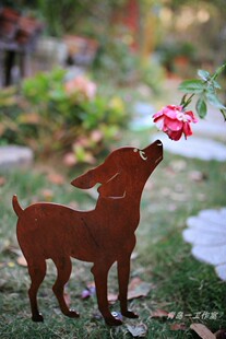 园艺装饰品可卡狗狗花园花插庭院民宿装饰品园艺杂货小花园布置