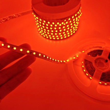 12v24伏2835橙光LED灯带橙红火焰色贴片灯条鞋柜藏品灯箱佛光背景