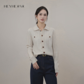 MORO高奢luna无染色100山羊绒翻领麻花毛针织衫 小禾 绯闻女孩