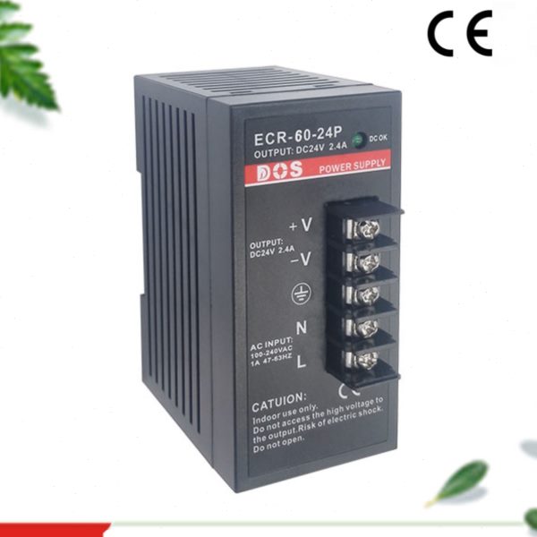 导轨式开关电源ECR-60-24P输出24V2.5A足功率工业电源供应器