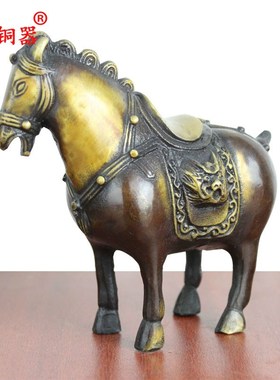宇卓铜器 纯铜马黄铜马铜唐马工艺品摆件