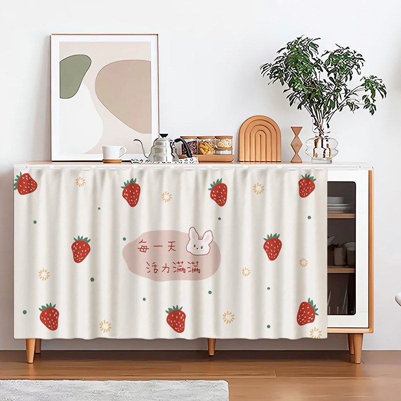 柜子遮挡帘厨房橱柜鞋架杂物置物架货架遮丑布帘衣柜防尘帘免打孔,居家布艺,门帘,淘宝优惠券,粉丝福利购,淘宝优惠卷