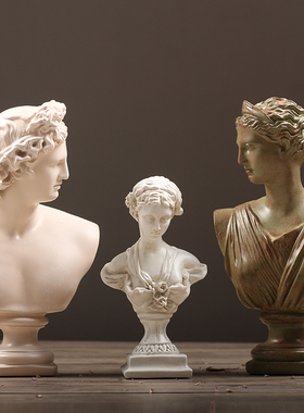 北欧简约饰品摆件少女头像人物雕塑客厅餐厅酒吧咖啡厅艺术装饰品