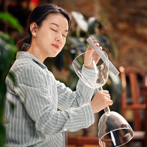 双手持水晶钵 双音透明音乐碗水晶颂钵乐器采耳瑜伽头疗钵 送棒