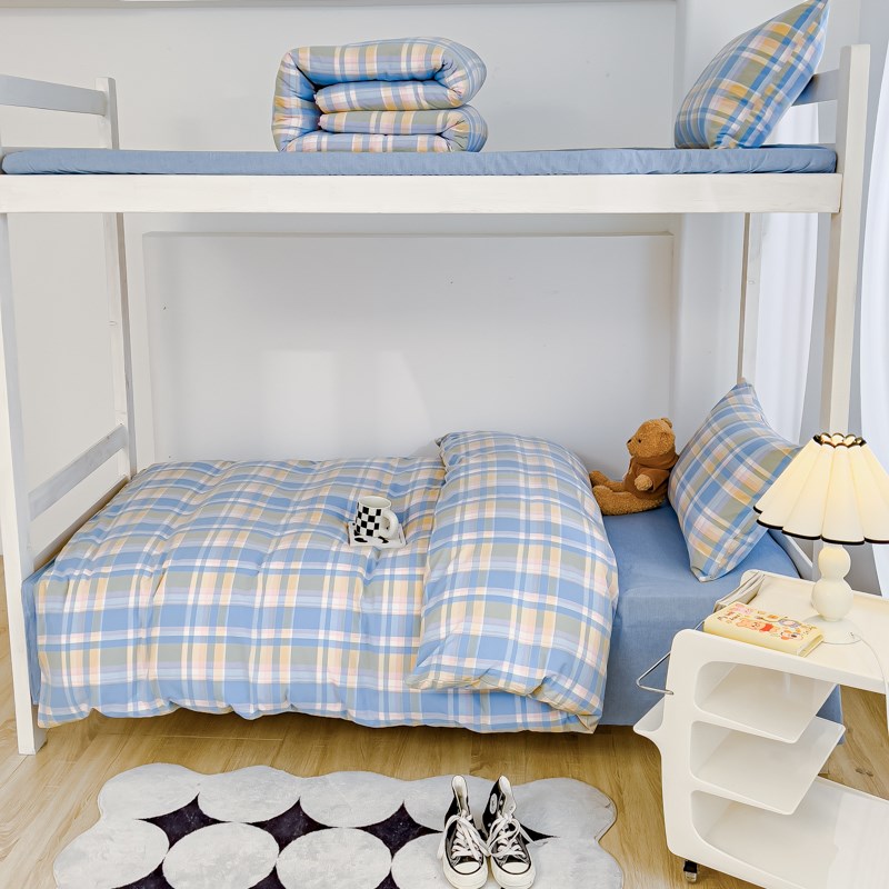 a类母婴级全棉水洗棉学生宿舍上下铺三件套单位人高低床单罩被套