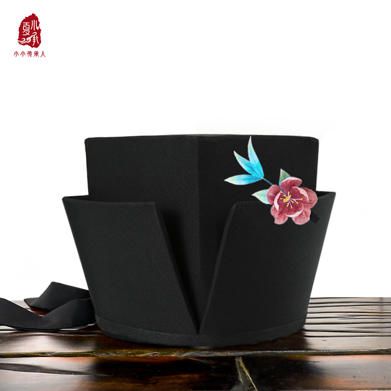 夏小承汉服帽四方硬帽儿童男童宝宝帽子春秋男孩古代儒生帽居士帽