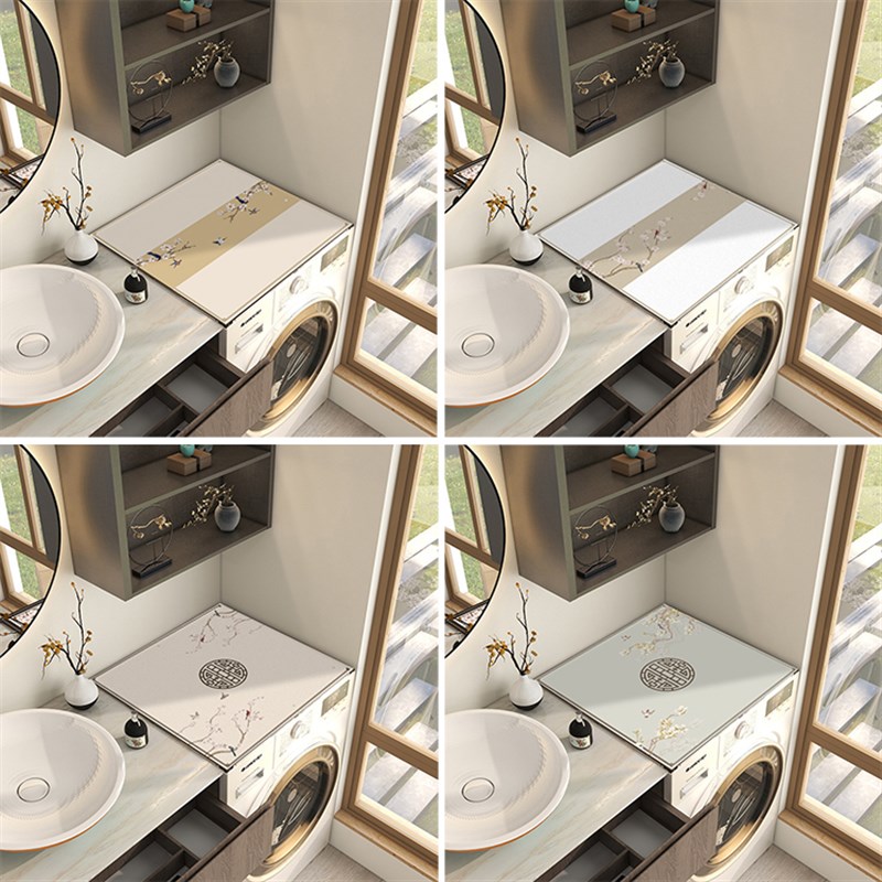 新中式滚筒式全自动洗衣机台面垫子防尘冰箱微波炉硅藻泥吸水垫子