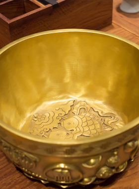 铜韵堂丨沈万三聚宝盆实心客厅大摆件送领导长辈乔迁开业高档礼品