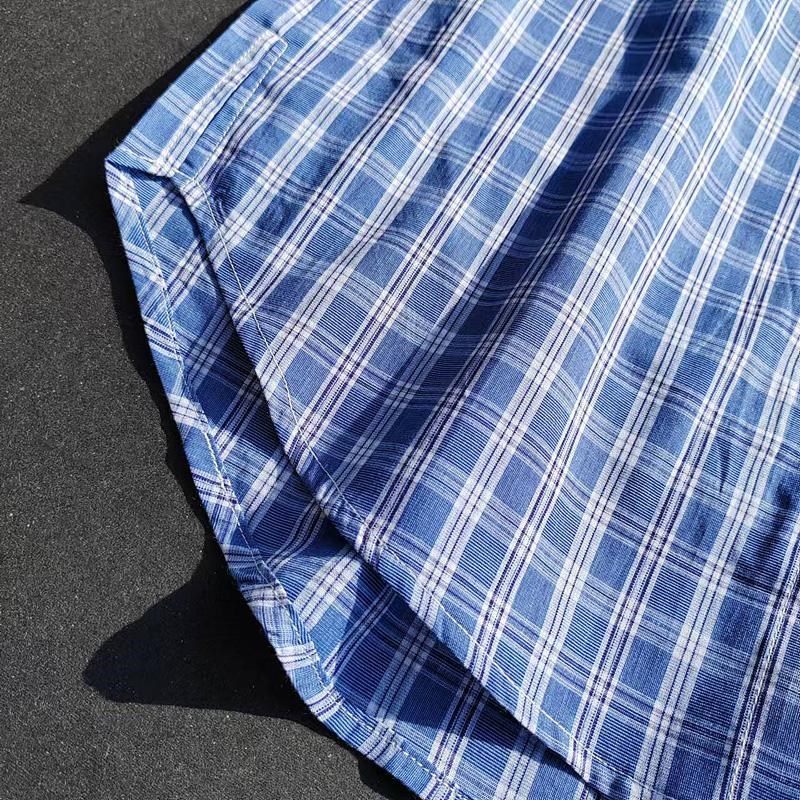 细腻高密!韩国单全棉新款女叠穿衬衣背心无袖马甲假领子蓝白格