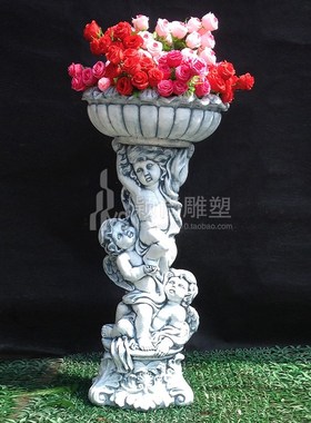 欧式庭院花园鱼池人物增氧加湿天使流水摆件新品婚庆招财礼品摆设