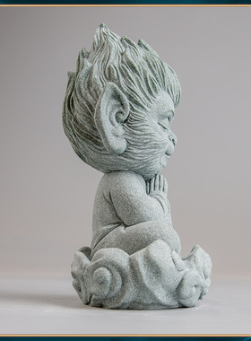 青砂石灵猴悟空创意国潮居家办公装饰大圣美猴王桌面摆件朋友送礼