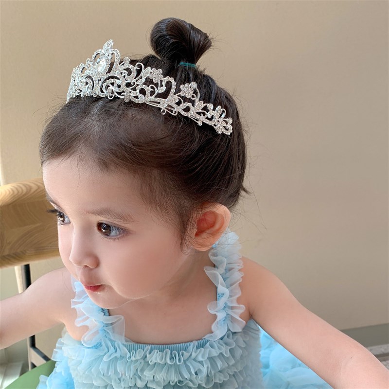 儿童皇冠头饰公主气质发饰礼物女童生日周岁头箍宝宝王冠发箍发卡
