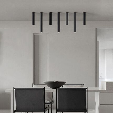 led明装长筒灯圆柱形调焦变焦餐厅吧台吸顶式射灯创意背景墙灯具