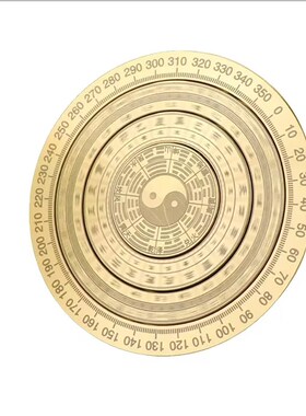 8cm多层罗盘 纯黄铜新款多功能罗盘手把件压手创意玩具男客厅摆件