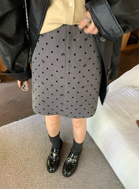 NAZ那子大码2024秋季新款复古简约植绒a字西装裙胖mm洋气半身裙女