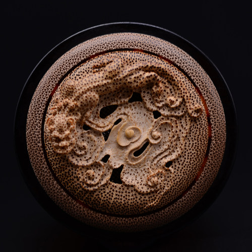 拆房老料渔樵耕读蝈蝈罐纯手工镂空竹雕刻螭龙鸣虫用具文玩蛐蛐罐