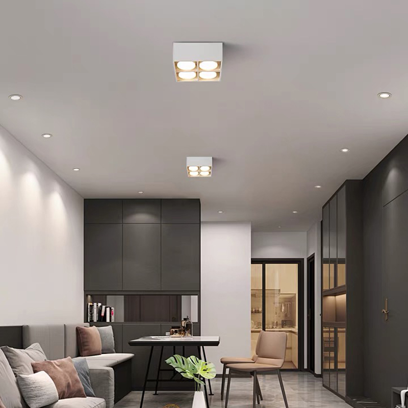 明装筒灯极简无主灯客厅照明方形盒子灯斗胆灯格栅灯卧室吸顶灯