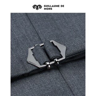 澳嘉男士马甲纯羊毛2024新款西服修身商务正装休闲灰色马夹西装