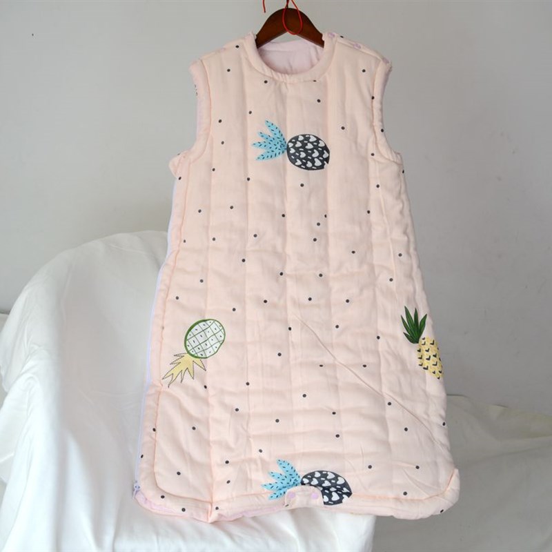 手工纯棉花宝宝马甲睡袋夏季薄棉背心儿童宽松版春秋冬加厚全棉