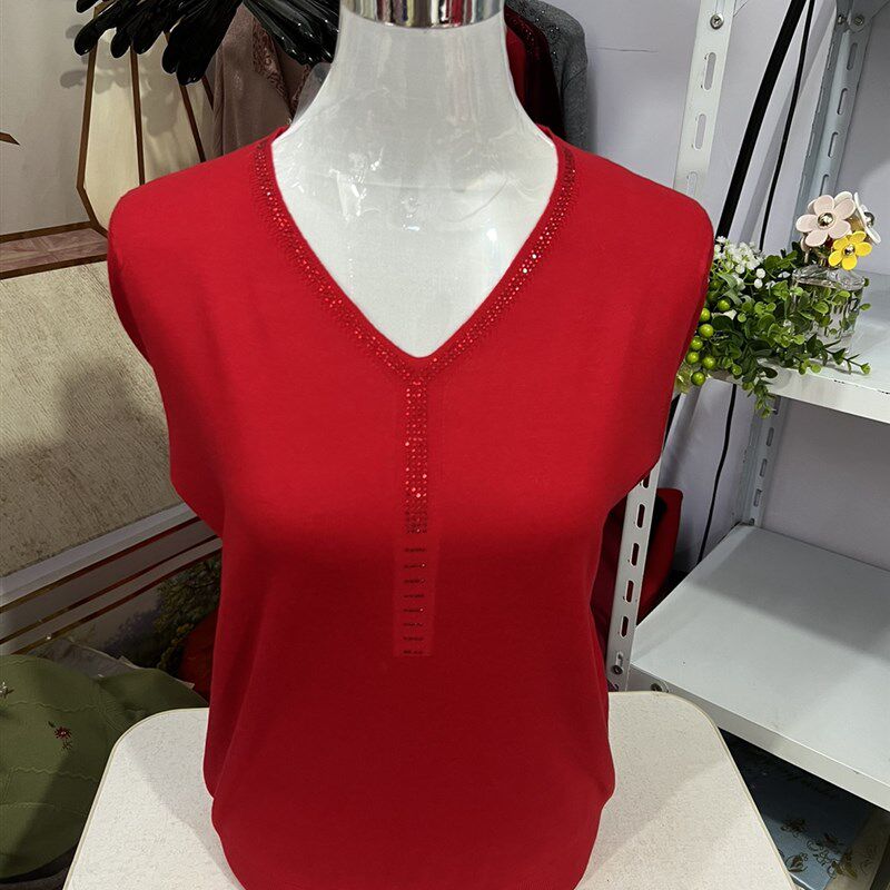 加价购 v领套头宽松大码妈妈春装针织内搭薄款打底衫中老年女装