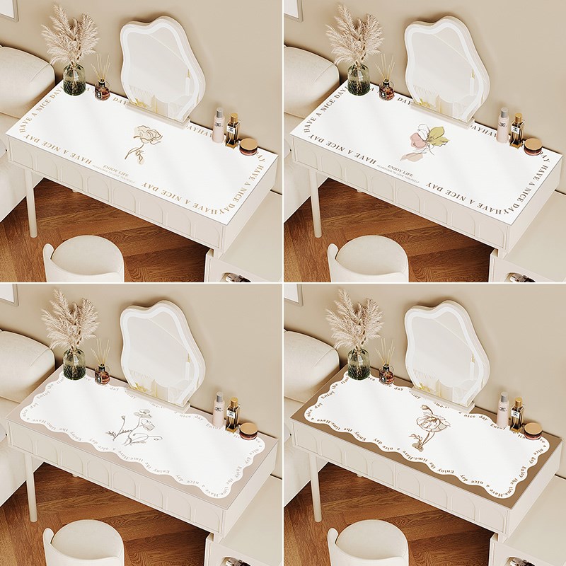 梳妆台桌垫防水防油免洗美甲桌面保护垫轻奢高级感皮革化妆台桌布