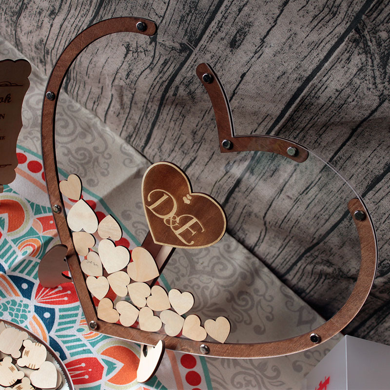 婚礼结婚庆签名板定制签到台本册簿年会大气爱心木片毕业创意透明