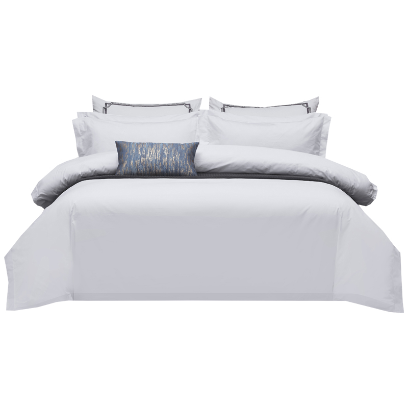 宾馆酒店牀品四件套纯白色被套牀单非全棉纯棉民宿牀上用品布草三