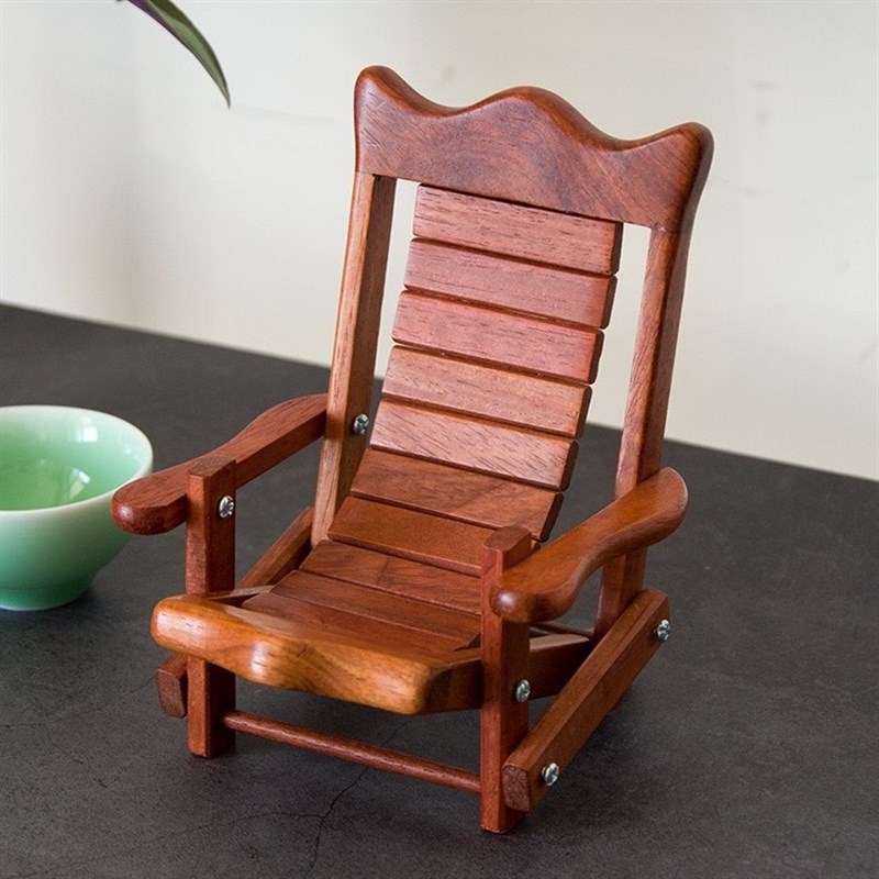 酸枝椅子花梨木躺椅支架实木摆件桌面装饰小凳子手办架玩偶小椅子