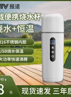 便携式车载烧水壶2024新款12v24v车通用旅行家两用usb电热烧水杯