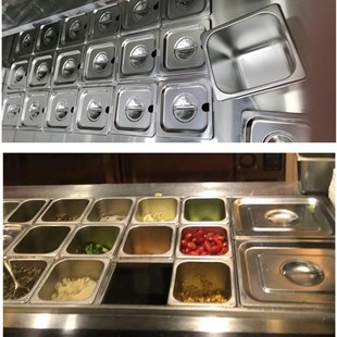 304不锈钢份数盆分隔支撑条防掉沙拉台展示冷柜份数盒横杆管架托