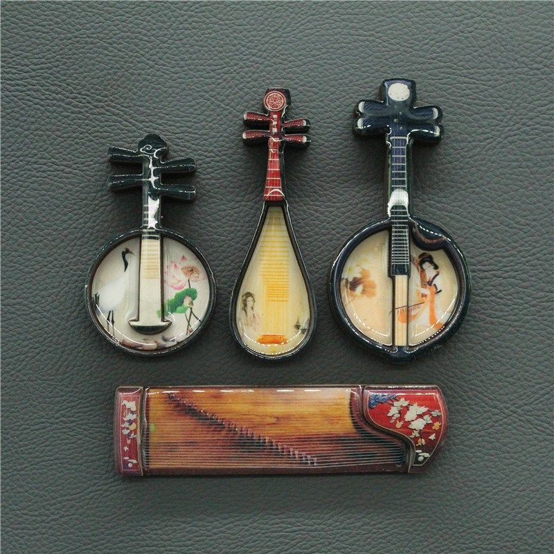 新品古琴古筝月琴琵琶中阮乐器冰箱贴磁贴个性创意卡通复古国潮,家居饰品,冰箱贴,淘宝优惠券,粉丝福利购,淘宝优惠卷