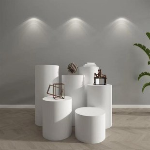 烤漆圆形摆件底座增高台地台展示台直播站台服装店橱窗模特展台子