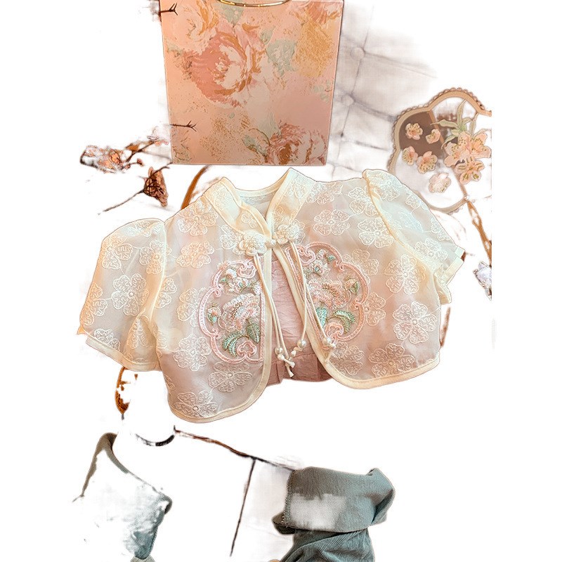 女童连衣裙新中式国风吊带裙2024夏季新款汉服两件套公主裙子洋气