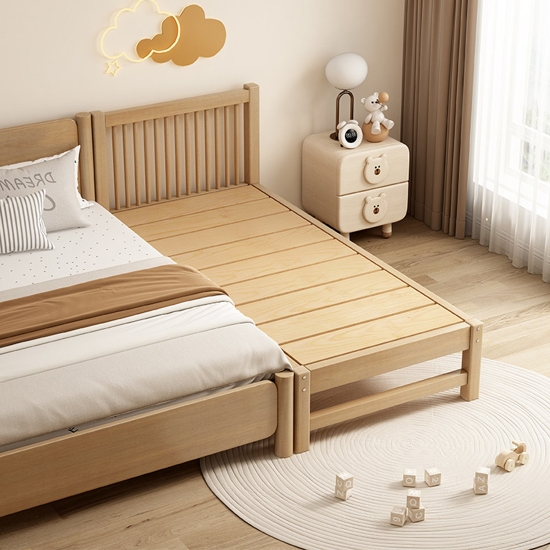 儿童拼接床实木婴儿床无缝拼接大床加宽床边床定制男女宝宝单人床,住宅家具,儿童拼接床,淘宝优惠券,粉丝福利购,淘宝优惠卷