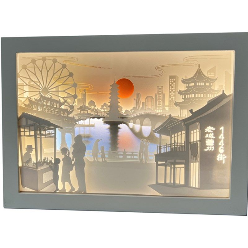 菏泽老城曹州非遗光影纸雕灯画生日礼物立体创意床头夜灯手工摆件,家居饰品,桌面摆件,淘宝优惠券,粉丝福利购,淘宝优惠卷