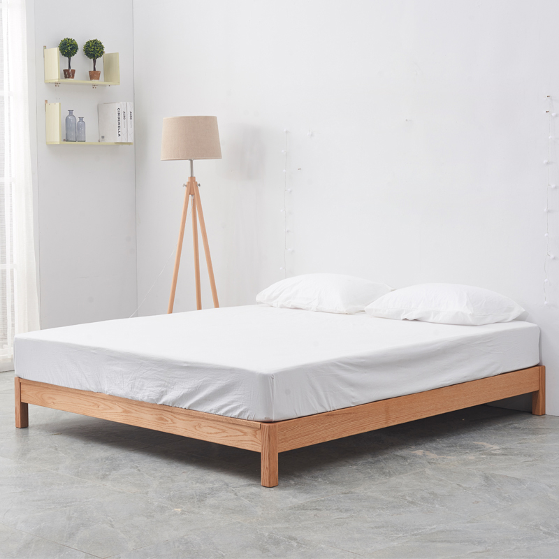 榻榻米床实木床定制红橡木黑胡桃阁楼民宿酒店无床头床架北欧矮床