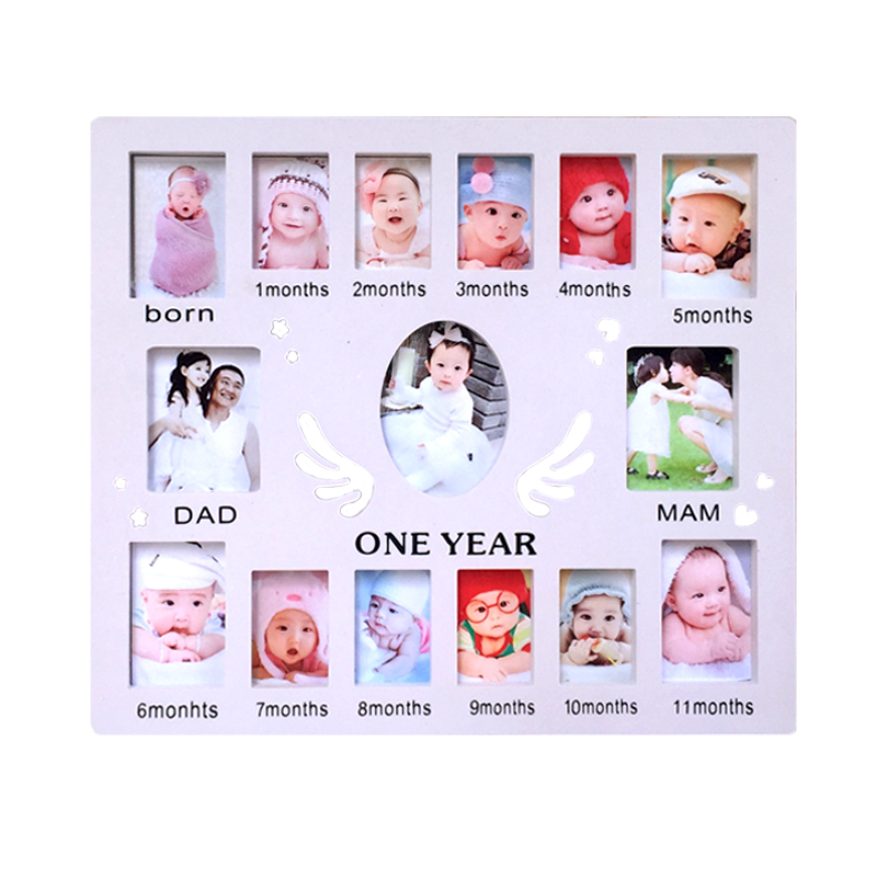 宝宝周岁相框挂墙组合连体挂画框挂墙简约摆台照片定制纪念礼品物