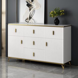轻奢岩板卧室五斗柜收纳柜储物柜大容量抽屉柜白色靠墙客厅五斗橱