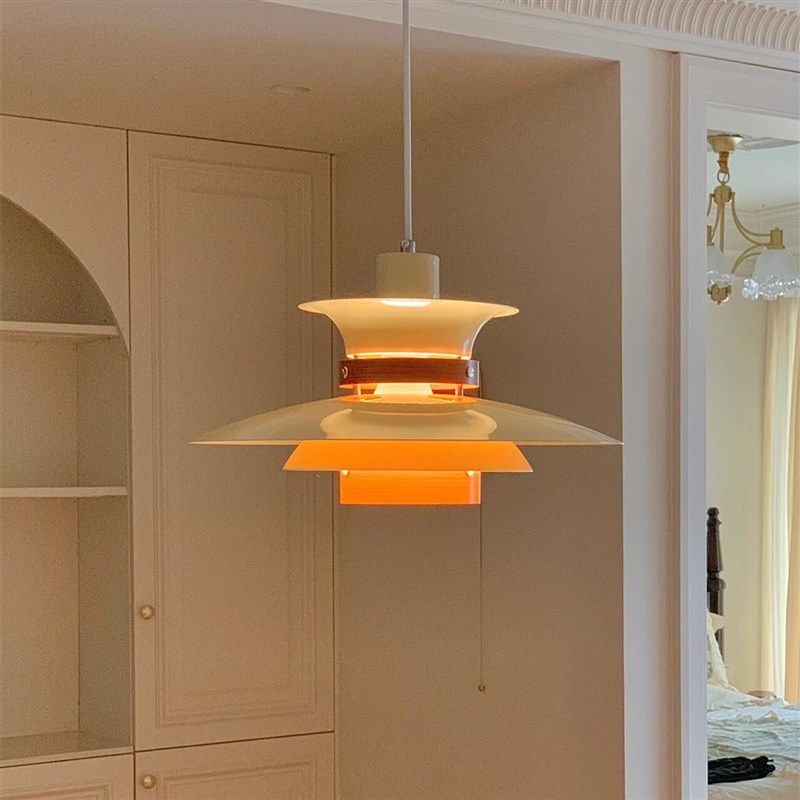 光品士丹麦ph5餐厅吊灯设计师复古吧台餐桌灯双头飞碟灯中古灯具